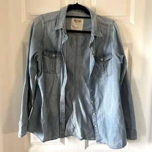 Denim Button-down Blouse